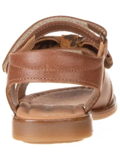 Leder-Sandalen in Braun