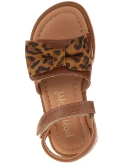 Leder-Sandalen in Braun