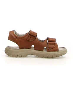 Leder-Sandalen in Braun