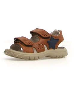 Leder-Sandalen in Braun