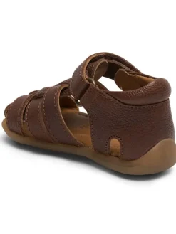 Leder-Sandalen in Braun