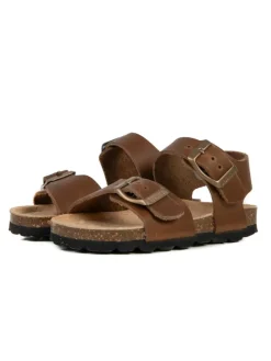 Leder-Sandalen in Braun