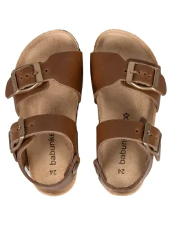 Leder-Sandalen in Braun
