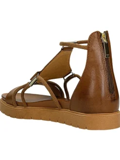 Leder-Sandalen in Braun