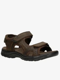 Leder-Sandalen in Braun