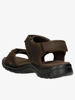 Leder-Sandalen in Braun