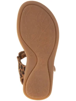 Leder-Sandalen in Braun/ Gold