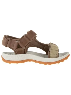 Leder-Sandalen in Braun/ Khaki