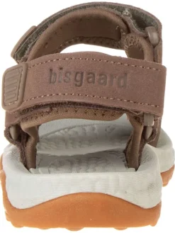 Leder-Sandalen in Braun/ Khaki