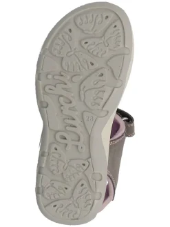 Leder-Sandalen in Braun/ Rosa