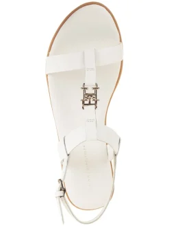 Leder-Sandalen in Creme