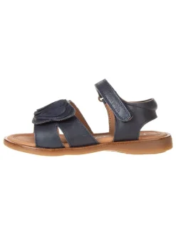 Leder-Sandalen in Dunkelblau
