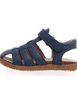 Leder-Sandalen in Dunkelblau