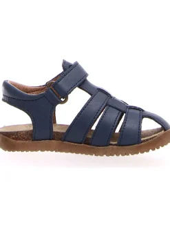 Leder-Sandalen in Dunkelblau