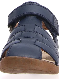 Leder-Sandalen in Dunkelblau