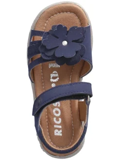 Leder-Sandalen in Dunkelblau