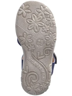 Leder-Sandalen in Dunkelblau