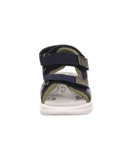 Leder-Sandalen in Dunkelblau