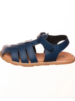 Leder-Sandalen in Dunkelblau