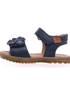 Leder-Sandalen in Dunkelblau