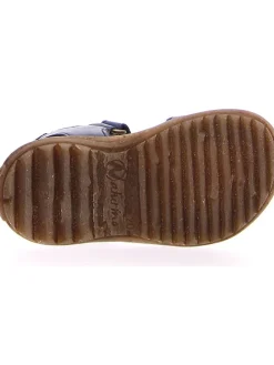 Leder-Sandalen in Dunkelblau