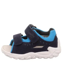 Leder-Sandalen in Dunkelblau