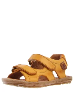 Leder-Sandalen in Gelb