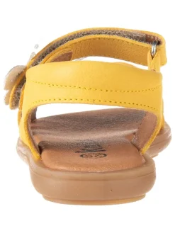 Leder-Sandalen in Gelb