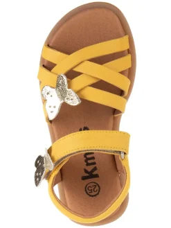 Leder-Sandalen in Gelb