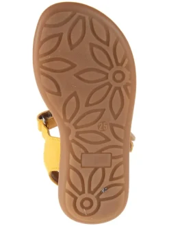 Leder-Sandalen in Gelb