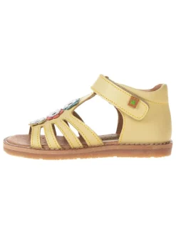 Leder-Sandalen in Gelb