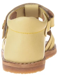 Leder-Sandalen in Gelb