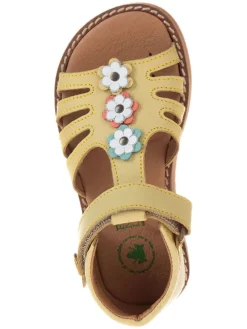 Leder-Sandalen in Gelb