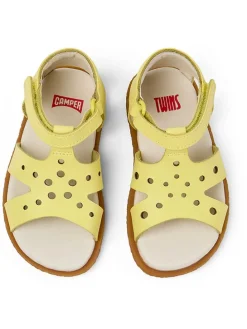 Leder-Sandalen in Gelb