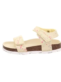 Leder-Sandalen in Gelb