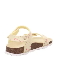 Leder-Sandalen in Gelb