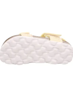 Leder-Sandalen in Gelb