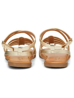 Leder-Sandalen in Gold