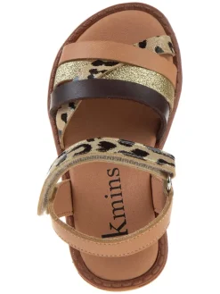 Leder-Sandalen in Gold