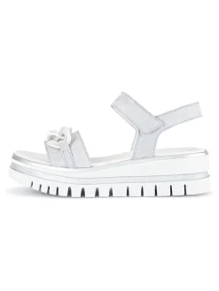 Leder-Sandalen in Grau