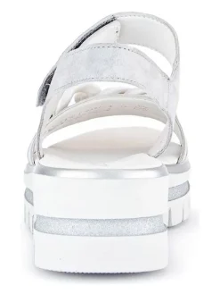 Leder-Sandalen in Grau