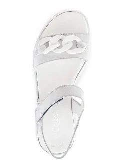 Leder-Sandalen in Grau