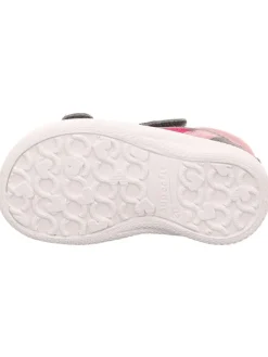 Leder-Sandalen in Grau/ Rosa