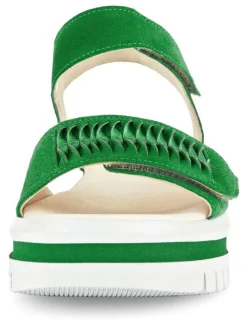 Leder-Sandalen in Grün