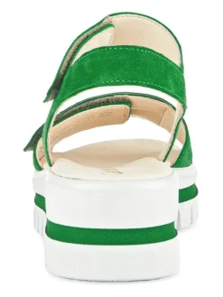 Leder-Sandalen in Grün