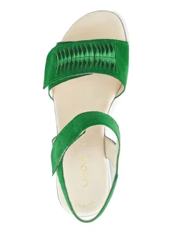 Leder-Sandalen in Grün