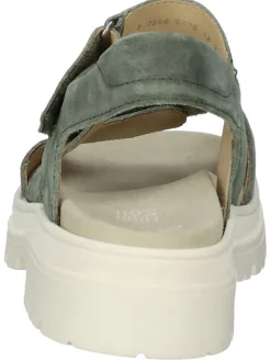 Leder-Sandalen in Grün