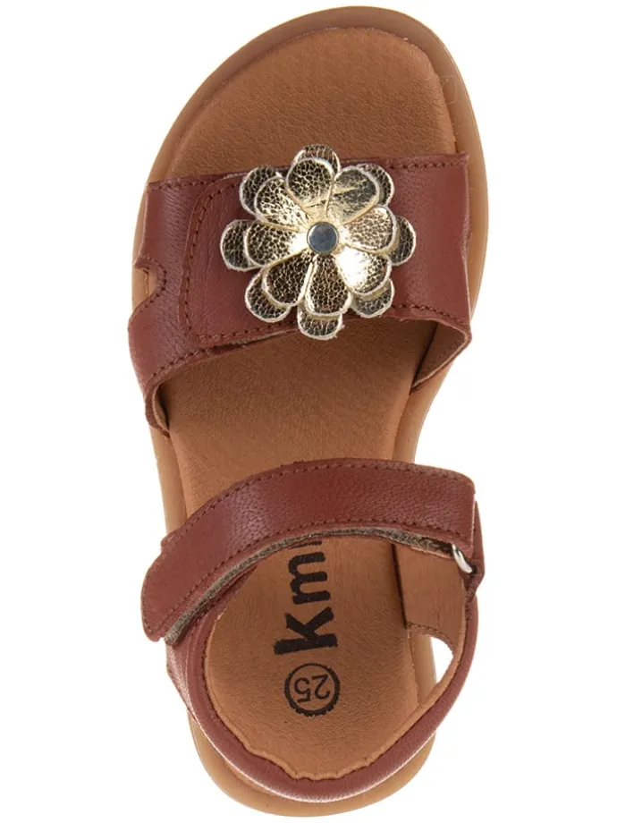 Leder-Sandalen in Helbraun