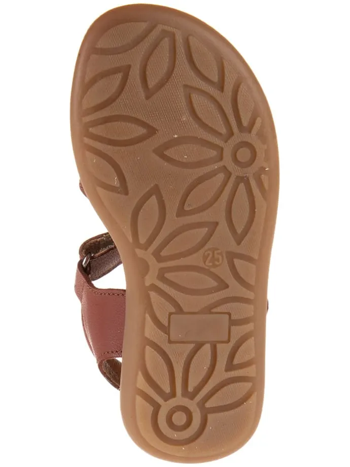 Leder-Sandalen in Helbraun