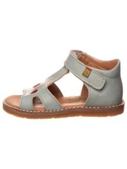 Leder-Sandalen in Hellblau